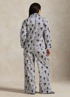 Polo Ralph Lauren Madison PJ Set Allover Bear in Snowfall Blue Full Length Back View