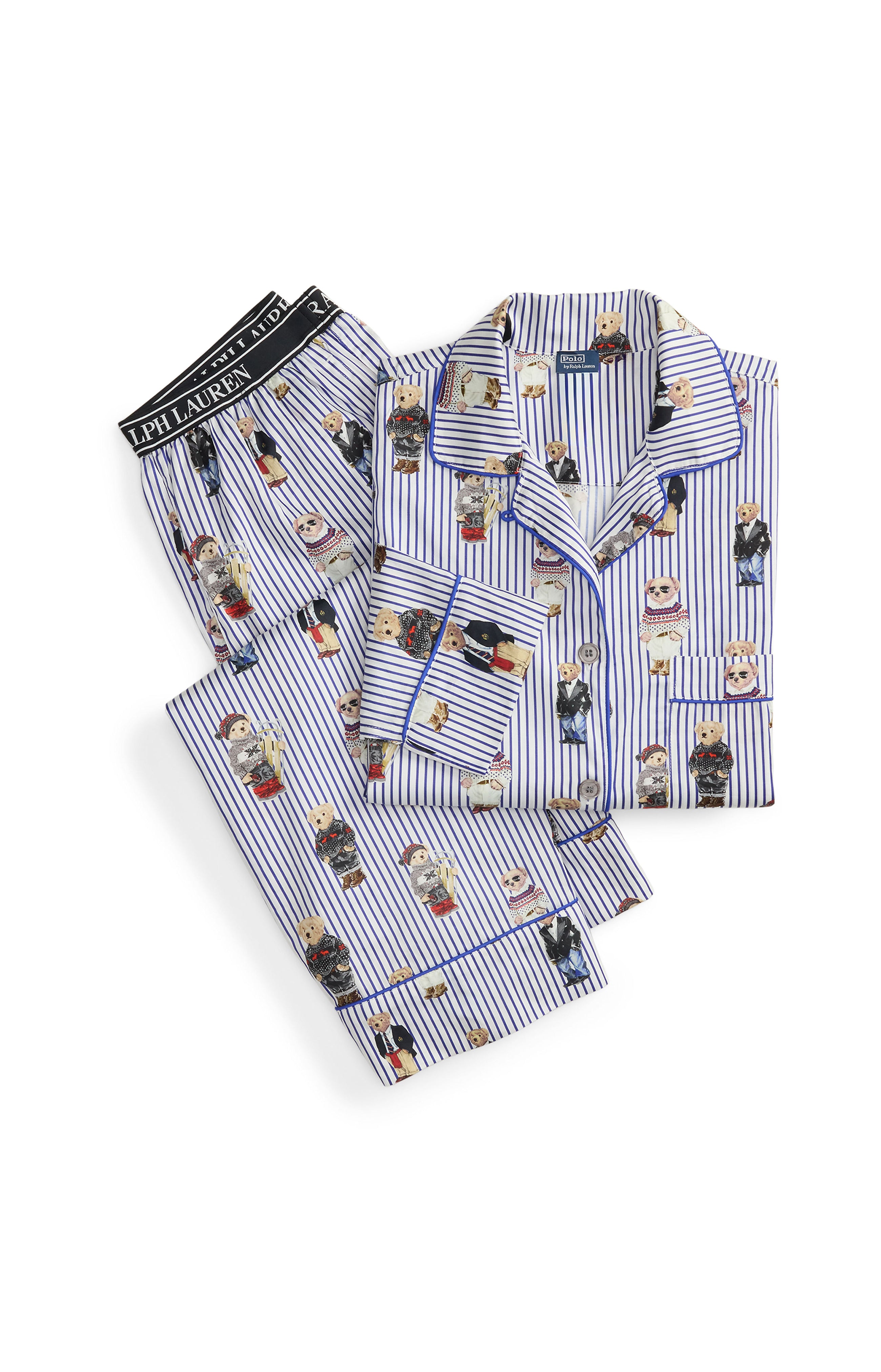 Polo Ralph Lauren Madison PJ Set Allover Bear in Snowfall Blue Product Shot View
