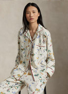 Polo Ralph Lauren Madison PJ Set in Traveller Ski Print Front View With Model Sitting on a Stool