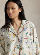 Polo Ralph Lauren Madison PJ Set in Traveller Ski Print Close Up Front View