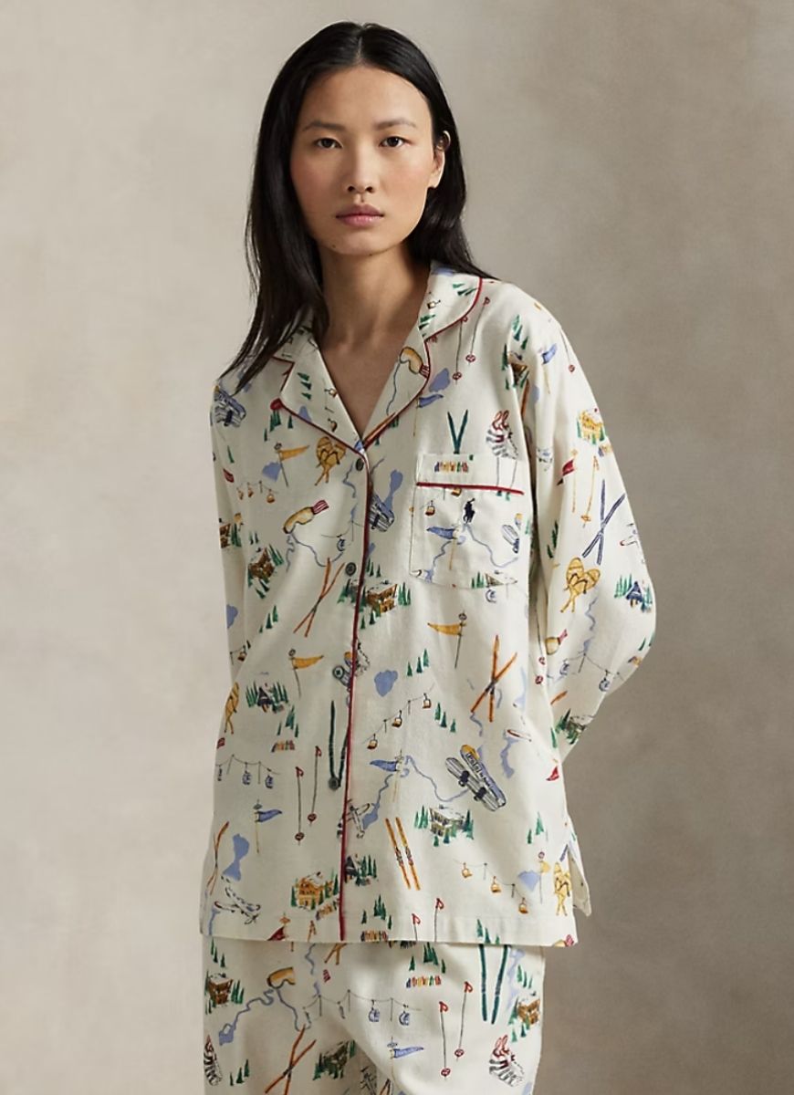 Polo Ralph Lauren Madison PJ Set in Traveller Ski Print Front View