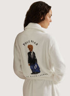 Polo Ralph Lauren Short Printed Back Robe in Tuxedo Bear Close Up Back View
