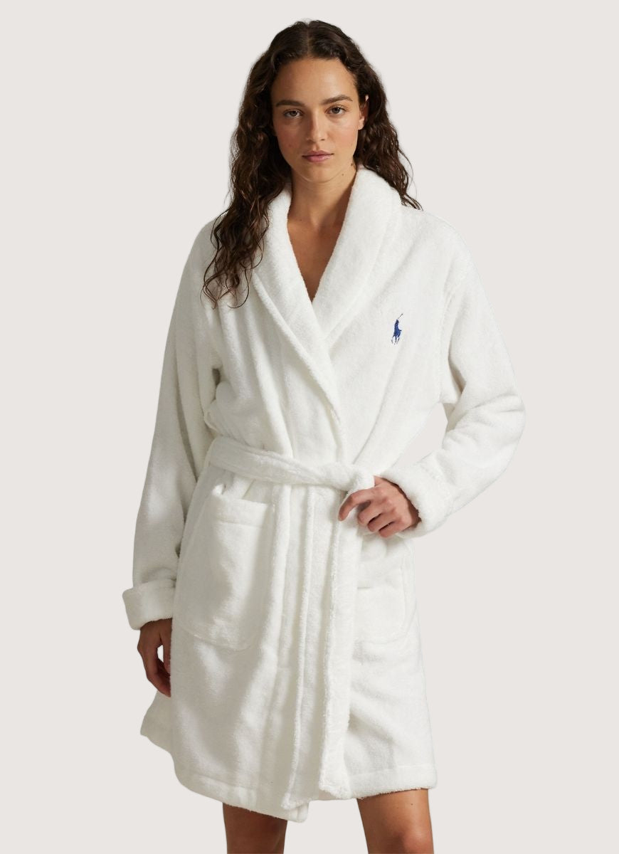 Polo Ralph Lauren Short Printed Back Robe in Tuxedo Bear