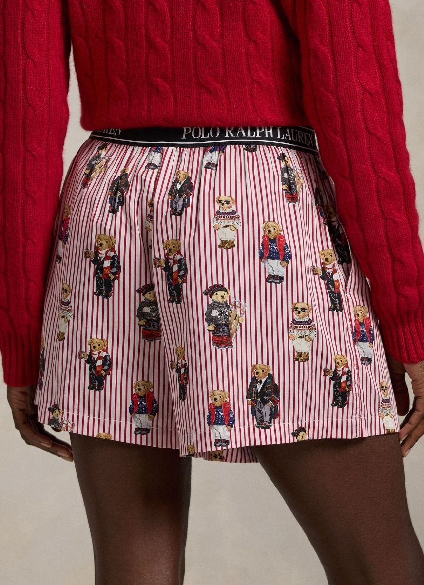 Polo Ralph Lauren Sleep Boxer Allover Bear in Bear Red Back View