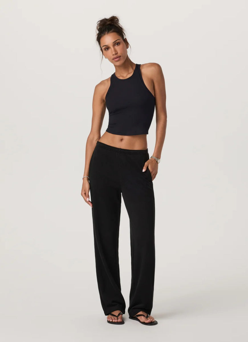 Vuori Women's Pose Plyo Tank Top in Black Full Length Front View