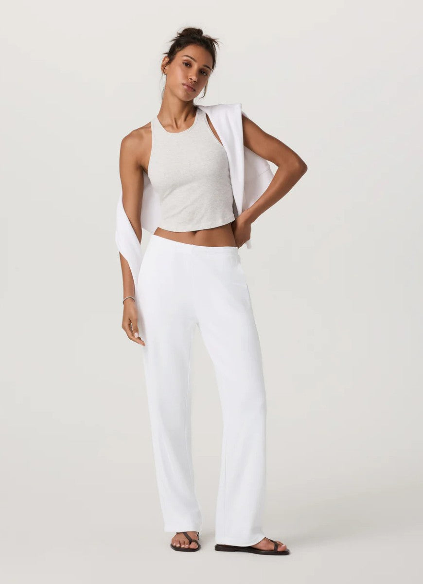 Vuori Women's Pose Plyo Tank in White Heather Alternate Full Length Front View