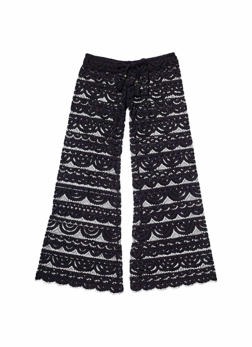 PQ SWIM Malibu Lace Pants in Black Product Shot View