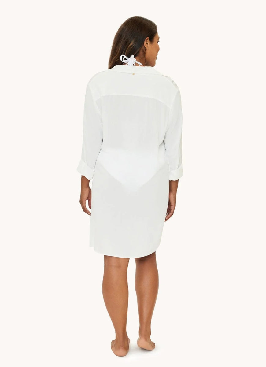 PQ SWIM Millie Tie Cover Up in Water Lily Full Length Back View