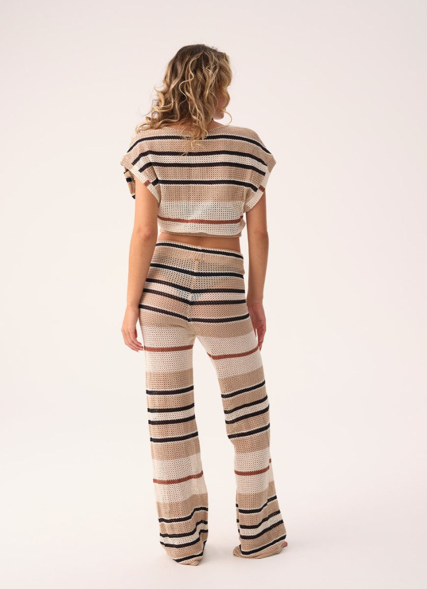 PQ SWIM Renee Crop Top in Pacific Stripe Back View