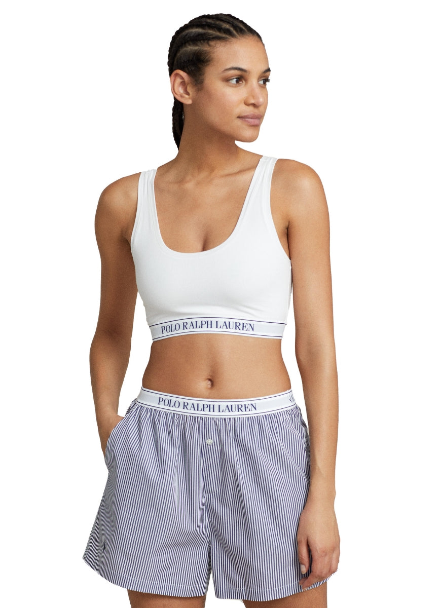 Polo Ralph Lauren Scoop Cropped Tank in White Front View