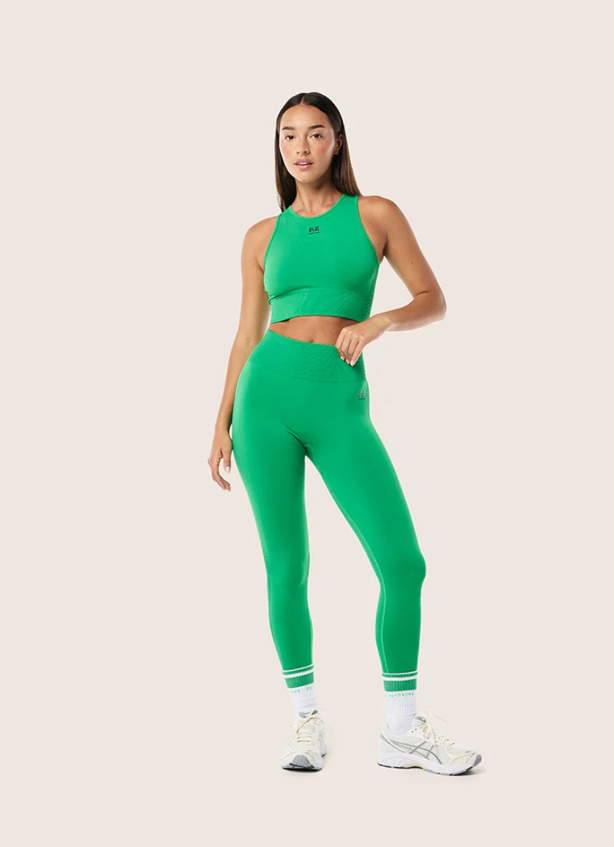 P.E Nation Restore Seamless Legging in Kelly Green Full Length Front View