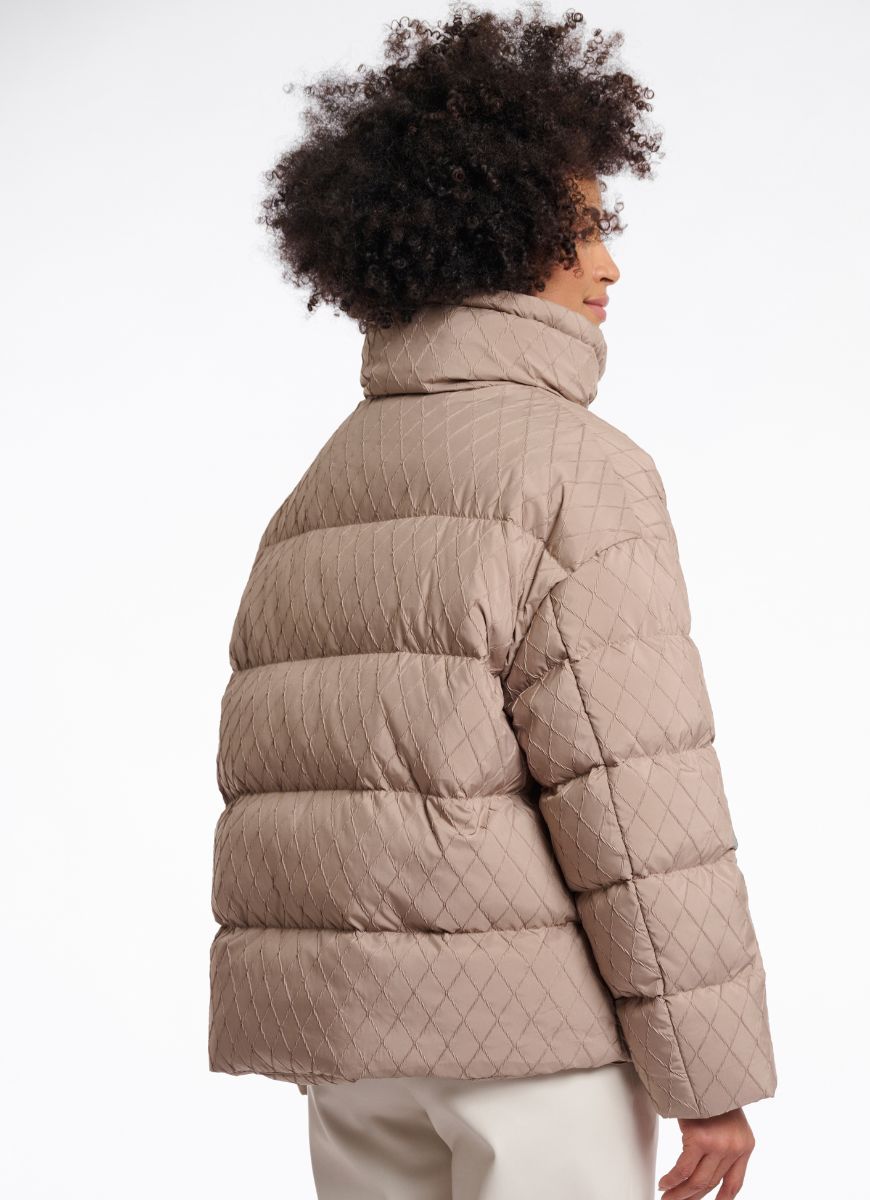 Rino & Pelle Audry Quilted Puffer Jacket in Toffee Back View