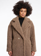 Rino & Pelle Elicia Teddy Coat in Toffee Front View