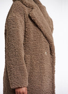 Rino & Pelle Elicia Teddy Coat in Toffee Side View
