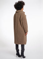 Rino & Pelle Elicia Teddy Coat in Toffee Full Length Back View