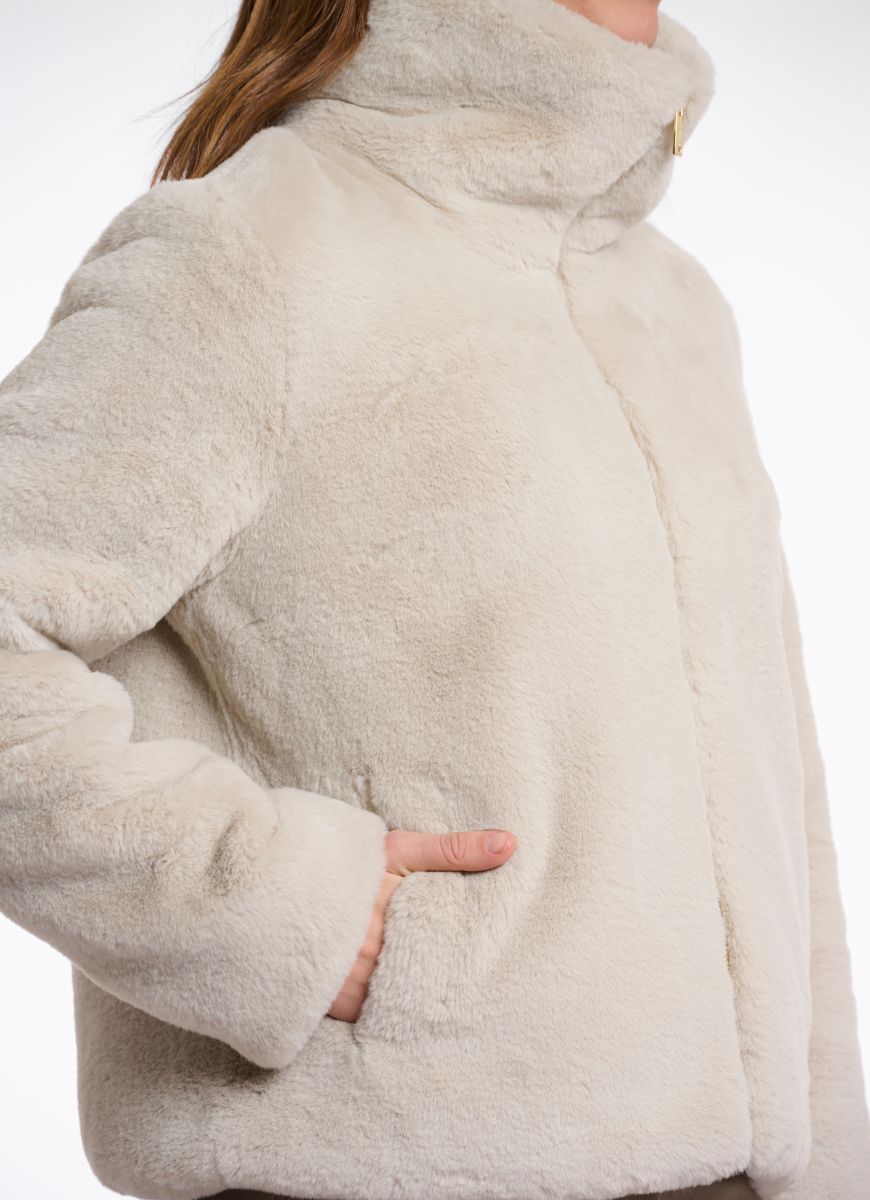 Rino & Pelle Sallie Faux Fur Jacket in Birch