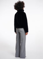 Rino & Pelle Sallie Faux Fur Jacket in Black Full Length Back View