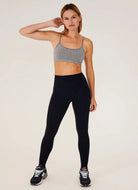 Splits59 River High Waist Airweight Stirrup Legging in Black Full Front View