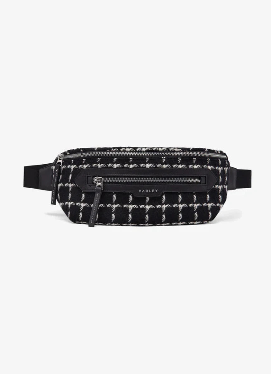 Varley Roby Belt Bag in Black Mono Check