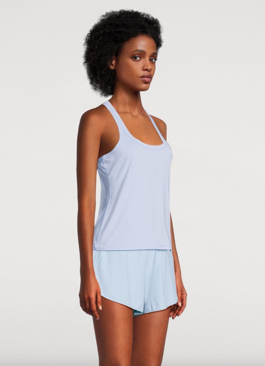 Vuori Lux Racerback Tank Top in Surf Side View