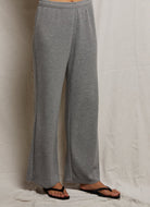 perfectwhitetee Shane Waffle Pants in Heather Grey Waist Down Front View