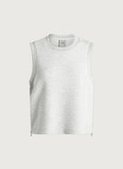 Varley Shea Crop Tank in Ivory Marl Product Shot View
