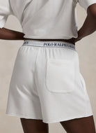 Polo Ralph Lauren Short Sleeve Short Set in White Cloud Close Up Back View