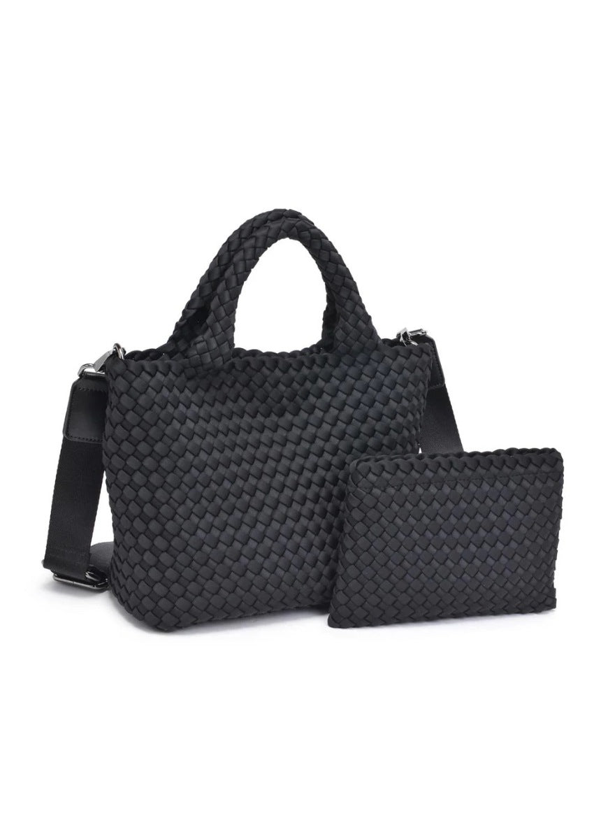 SOL AND SELENE Sky’s The Limit - Small Crossbody Bag in Black Shown Together With Inner Pouch