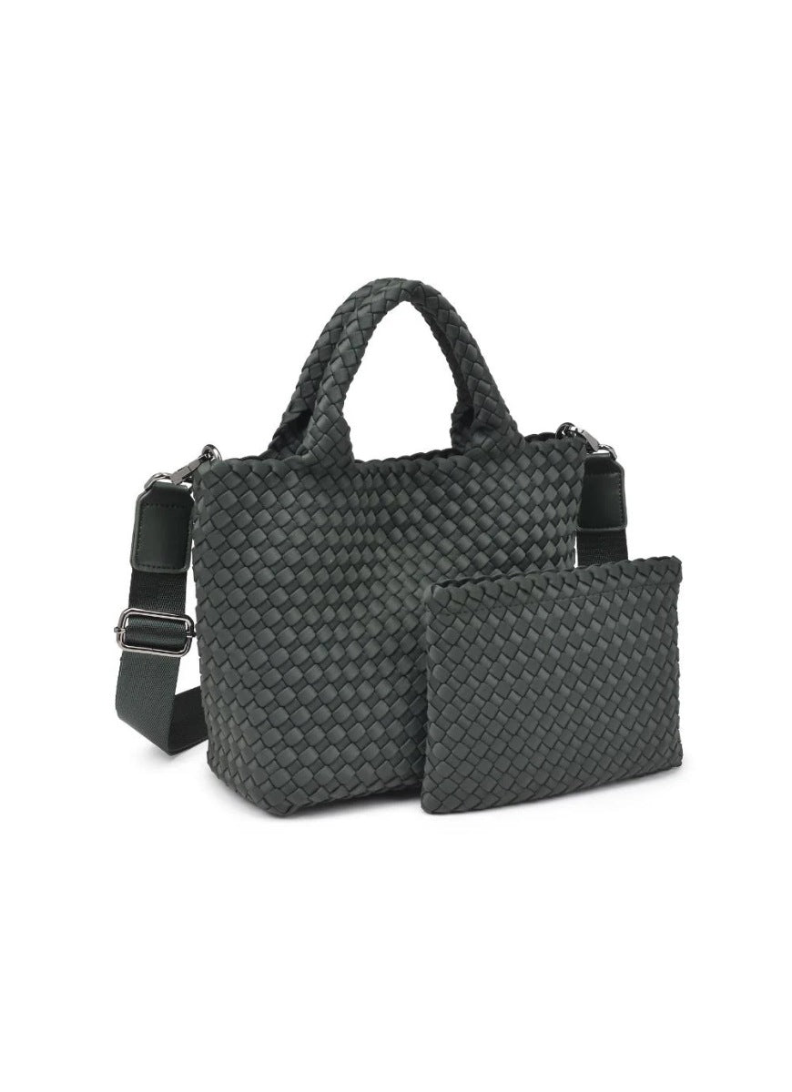 SOL AND SELENE Sky’s The Limit - Small Crossbody Bag in Olive Shown Together With Inner Pouch