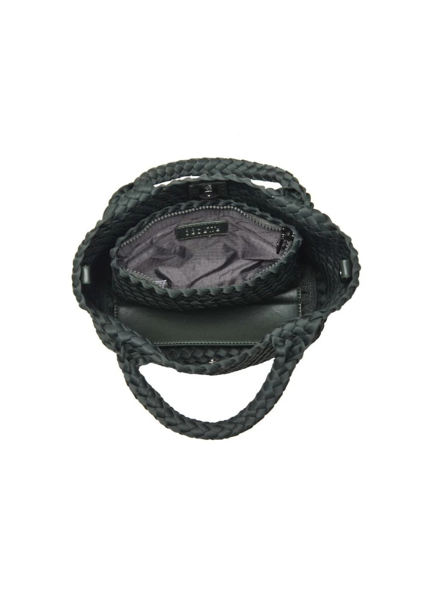 SOL AND SELENE Sky’s The Limit - Small Crossbody Bag in Olive Top View Unzipped