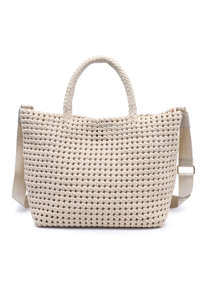 SOL AND SELENE Ambrosia Medium Tote Bag in Cream Front View