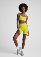 Beyond Yoga Spacedye Slim Racerback Bra in Citrus Pop Heather Full Length Front View