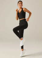 Beyond Yoga Spacedye High Waisted Legging in Darkest Night Full Length Front View