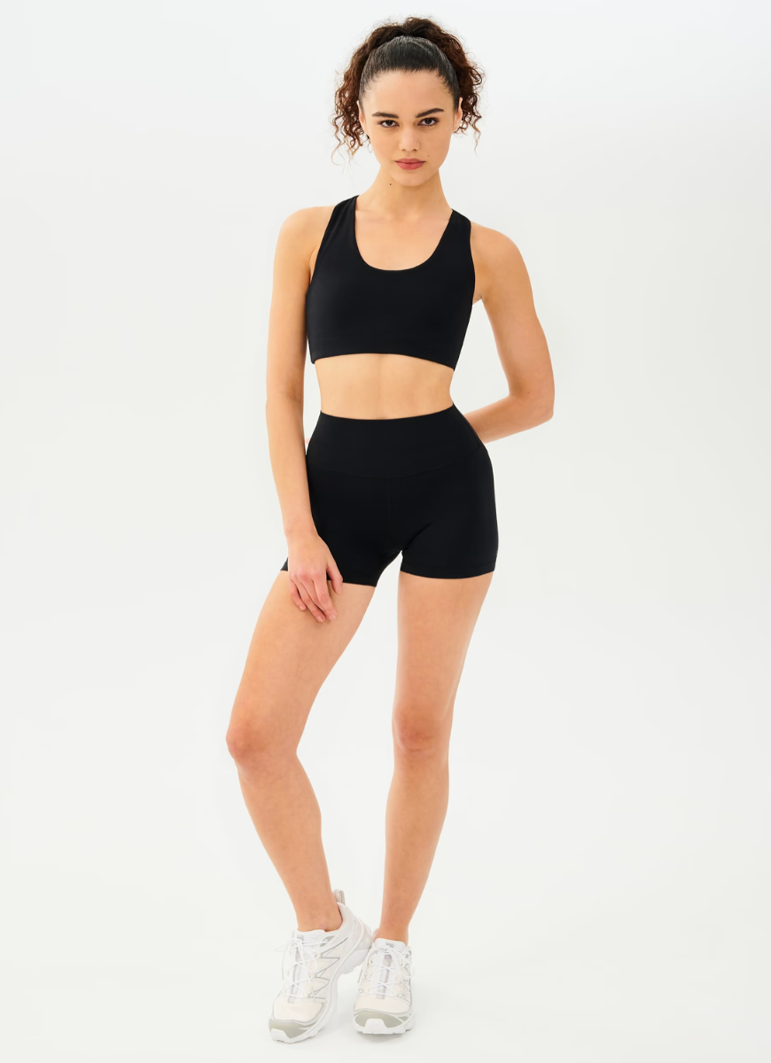 Splits59 Airweight High Waist 3.5” Bike Short in Black Full Length Front View