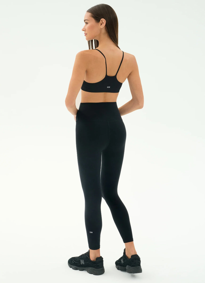 Splits59 Airweight Super High Waist Legging 7/8 in Black Full Length Back View