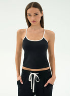 Splits59 Airweight Tank Top in Black/White