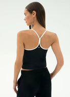 Splits59 Airweight Tank Top in Black/White Back View