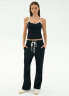 Splits59 Airweight Tank Top in Black/White Full Length Front View
