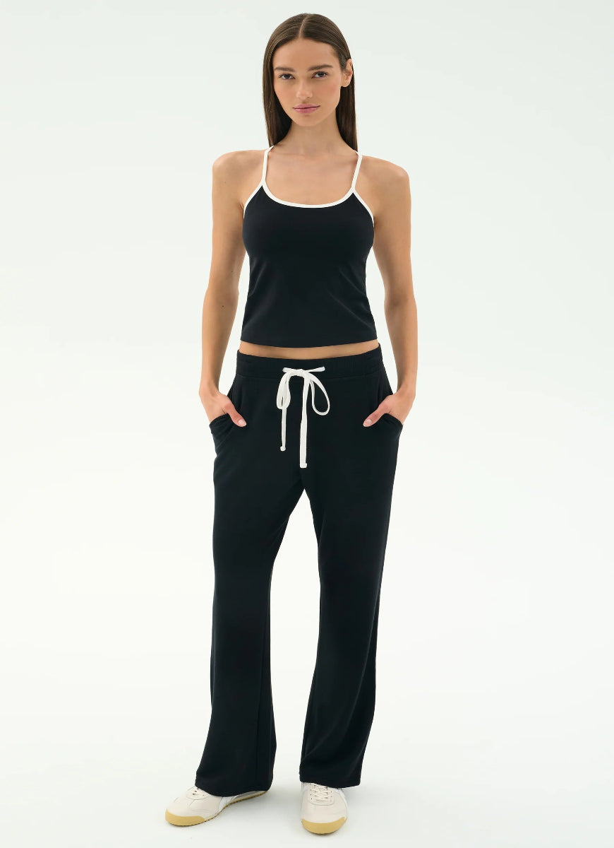 Splits59 Airweight Tank Top in Black/White Full Length Front View