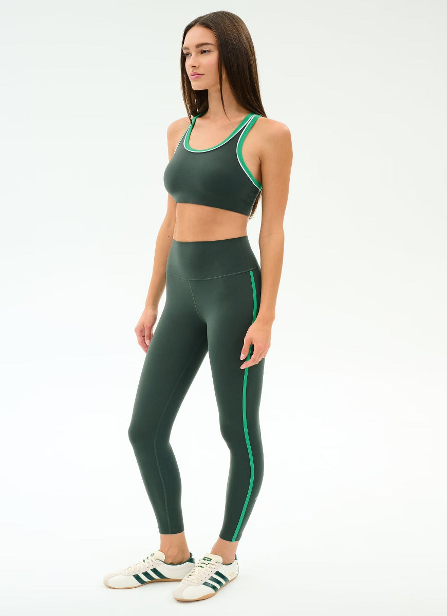 Splits59 Amber Airweight High Waist 7/8 Legging in Military/Spearmint Full Length Side View