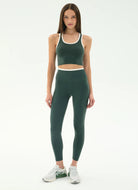 Splits59 Dual High Waist Airweight Legging 7/8 in Military/White Full Length Front View