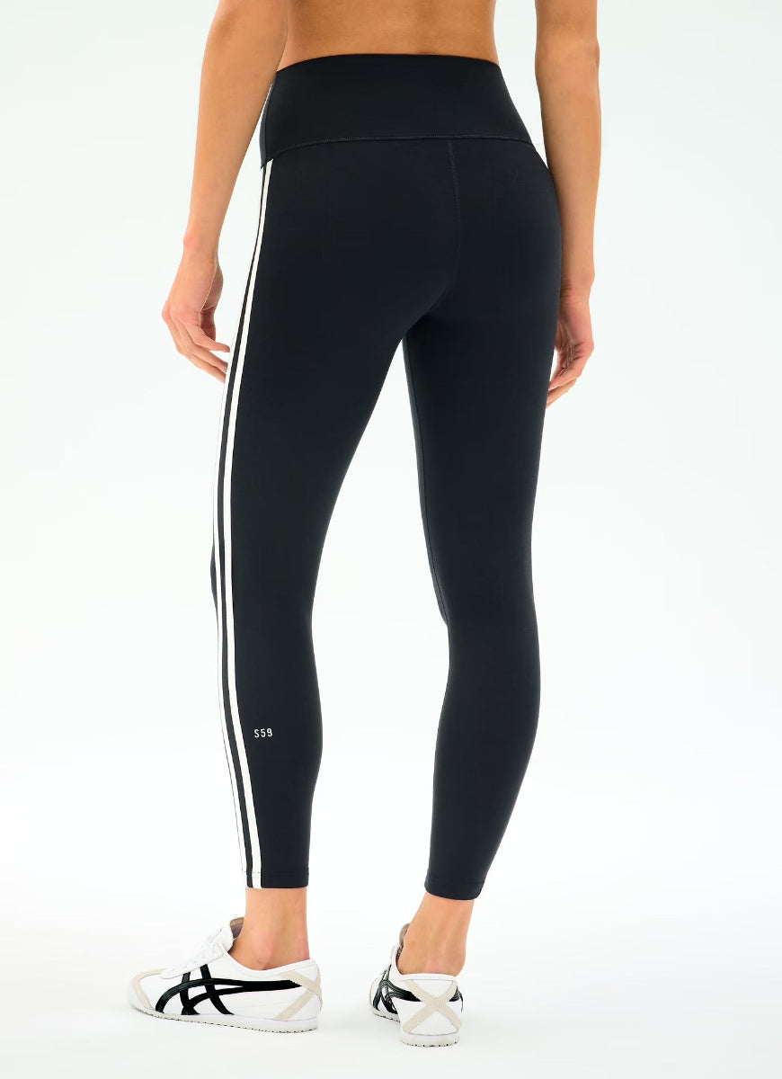 Splits59 Ella High Waist Airweight 7/8 Legging in Black/White Back View