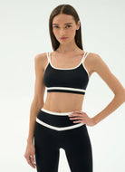 Splits59 Eva Rigor Double Strap Sports Bra in Black/White