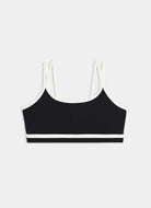 Splits59 Eva Rigor Double Strap Sports Bra in Black/White Product Shot View