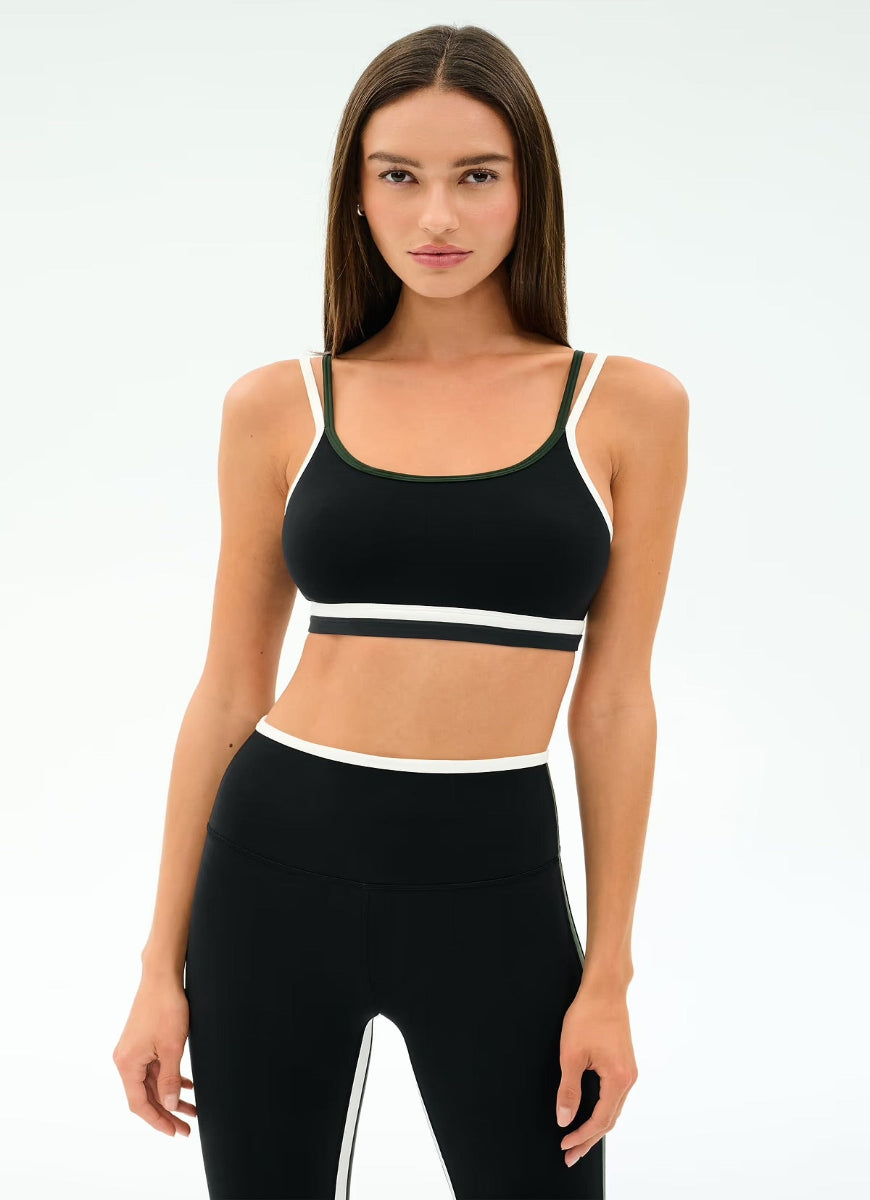 Splits59 Eva Rigor Double Strap Sports Bra in Black/Military