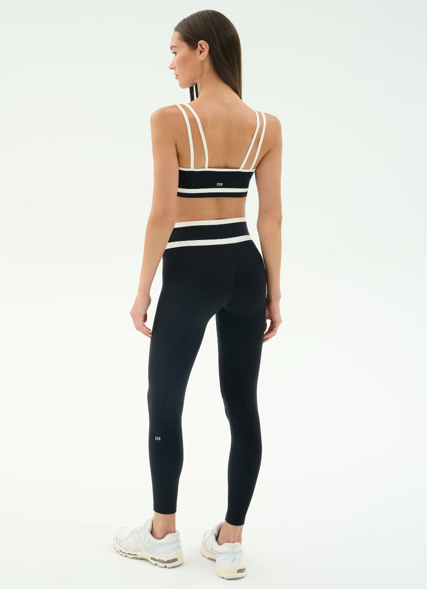 Splits59 Mason High Waist Rigor Full Length Legging 28” in Black/White Full Length Back View