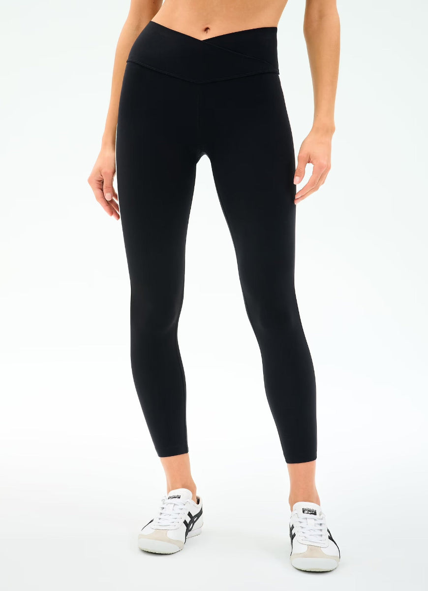 Splits59 Mia Legging With Stripe in Black/White Front View