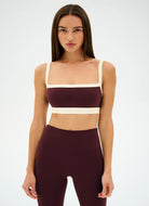 Splits59 Monah Rigor Sports Bra in Dark Cherry/Creme