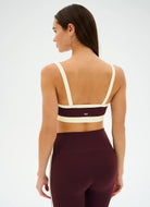 Splits59 Monah Rigor Sports Bra in Dark Cherry/Creme Back View