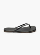TKEES Square Toe Lily Flip Flops in Black Side View